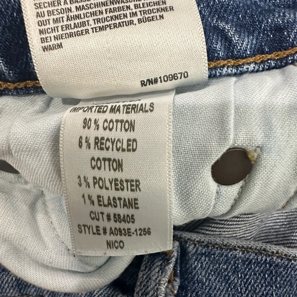 AGOLDE Nico High-Rise Skinny Jeans Blue Bottom Distressed Denim Jeans Size 27 - Picture 8 of 8